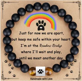 TONY & SANDY Dog Memorial Gifts, Pet Sympathy Rainbow Bridge Pet Memorial Bracelet for Men Women Girls Who Loss of Beloved Dog Cat