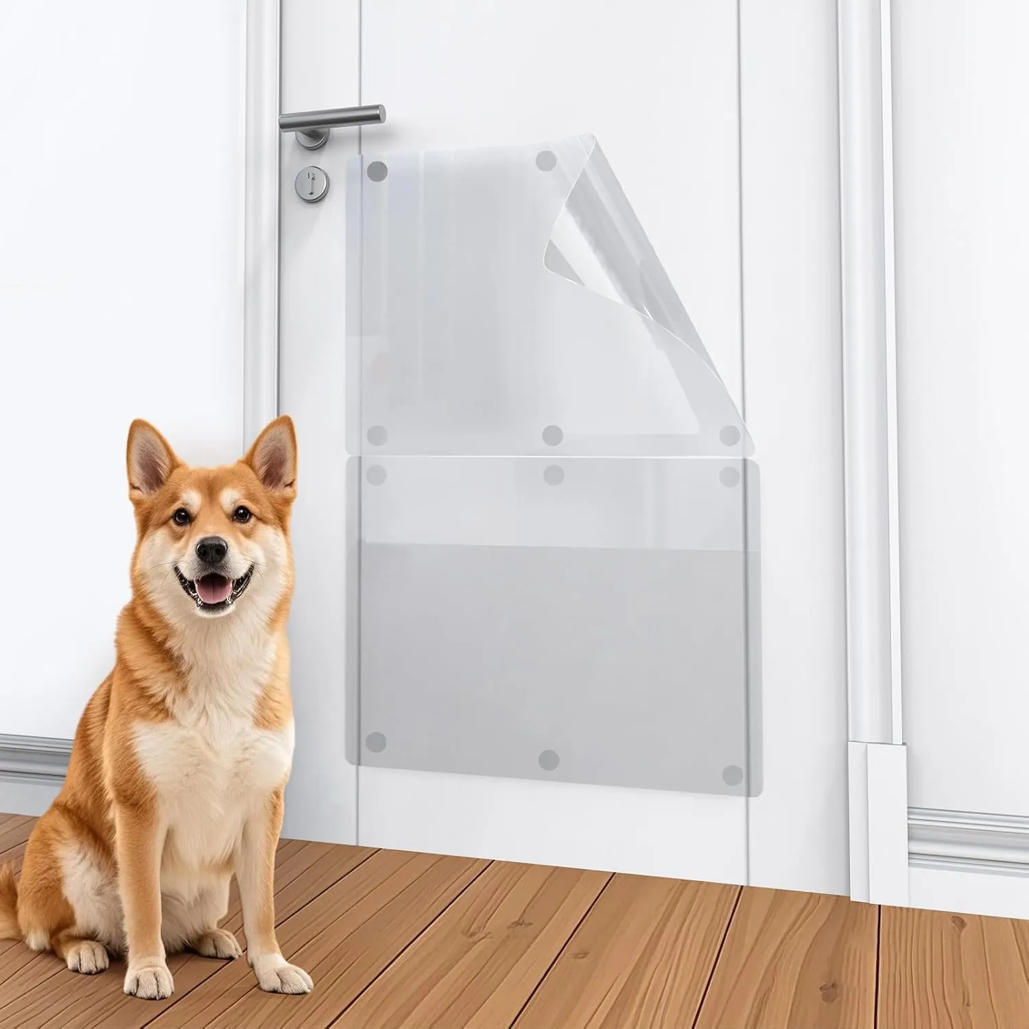 Ultra-Durable Door Protector for Dog and cat-2 pcs PVC Material,Size 24''x16'',Heavy Duty Deluxe Flexible Door Guard Cover,Door Protector from Dog Scratching