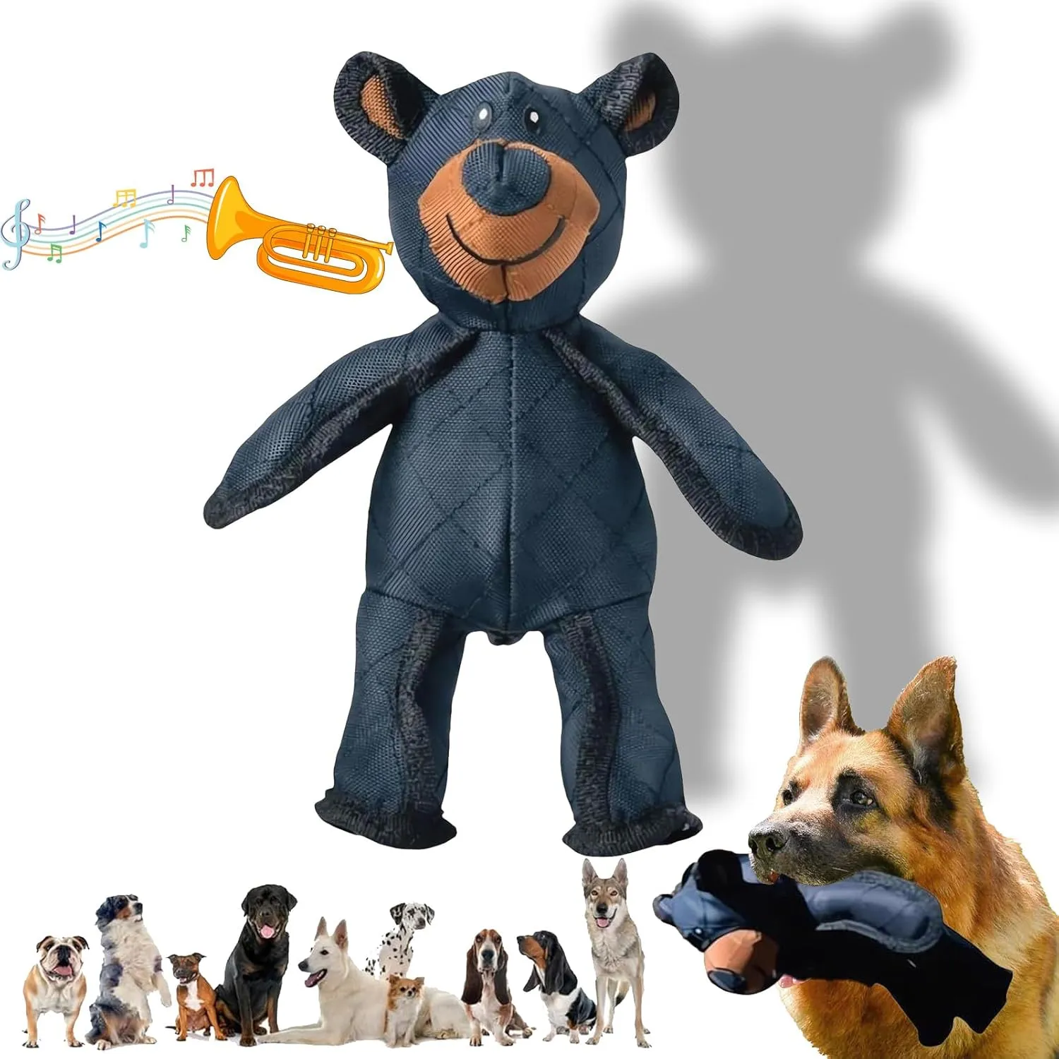 Unbreakable Bear Dog Toy, 2025 Upgrade Bigger and Stronger Unbreak Bear Dog Toys, Indestructible Bear Chew Toys Companion for Heavy Chewers, Resistant Squeaky Plush Pet Toys (1pc)