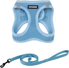 Voyager Step-in Air Cat Leash Harness Set - All Weather Mesh, Step in Vest Harness for Small and Large Cats by Best Pet Supplies - Baby Blue, XXS (Chest 12-13.5")