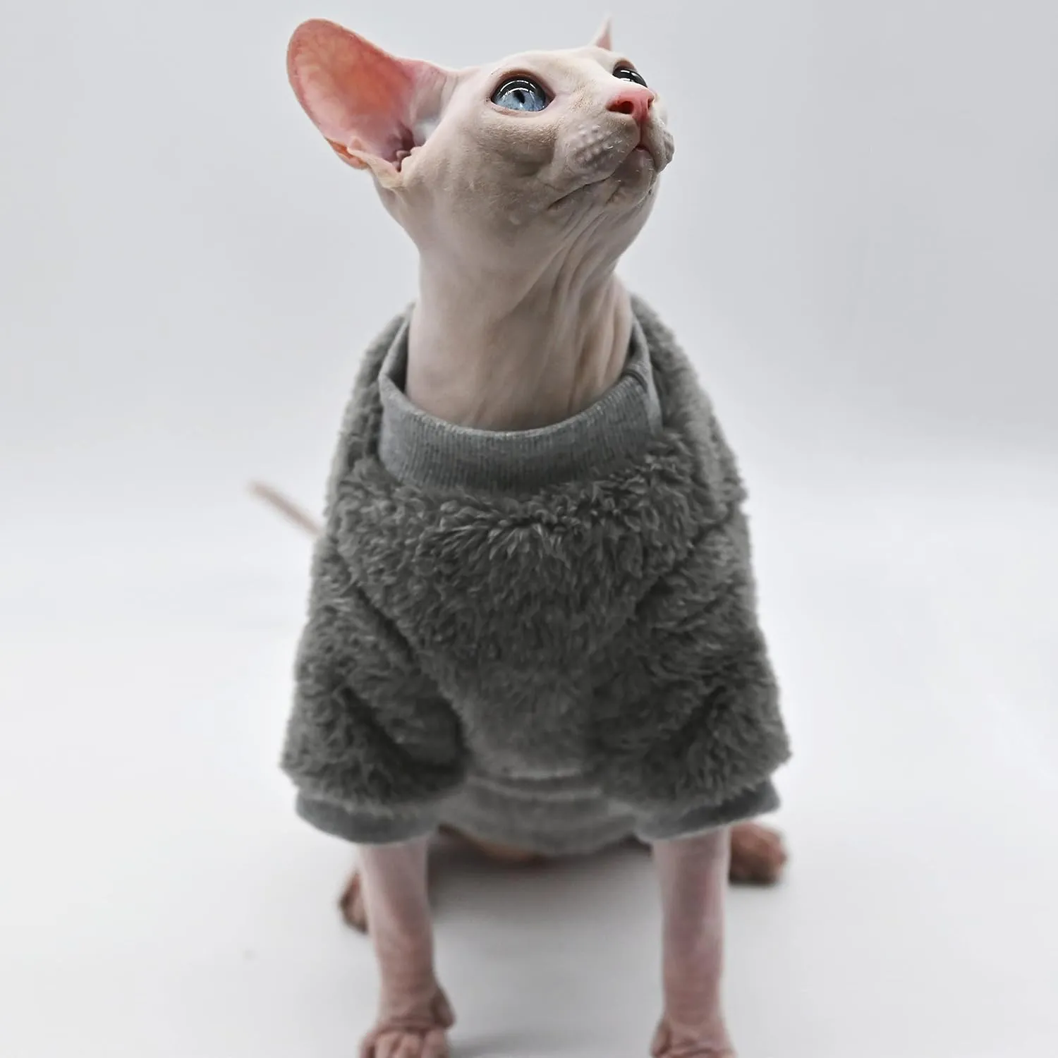 Warm Pet Sweater Sphynx Cat Clothes Fashion Soft Cat Apparel Comfort Thickened Winter Sphinx Hairless Cat Clothes (L)