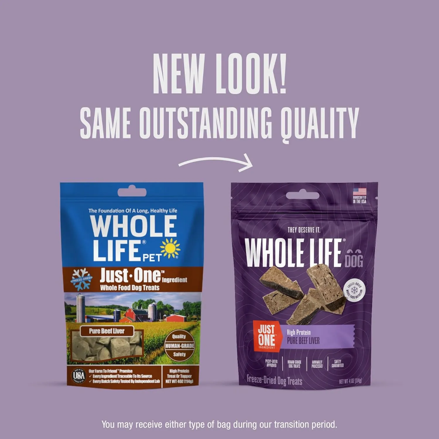 Whole Life Dog Just One Beef Liver Freeze Dried Dog Treats - Human Grade High Protein Food, Healthy Training Snacks, Freeze Dried Food Toppers, USA Made Natural Treats - 4 oz (Pack of 1)