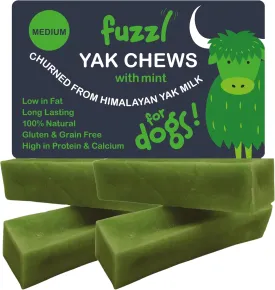 Yak Cheese Himalayan Dog Chews Mint Medium 4 Pack - Himalayan Yak Chews for Dogs - Natural Dog Chew Milkbone Dog Food Long Lasting Dog Dental Sticks Milk Chews Cheese Stick